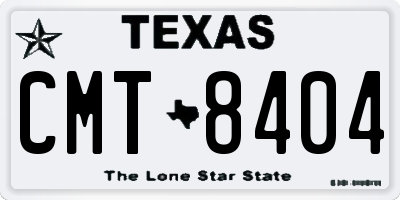 TX license plate CMT8404