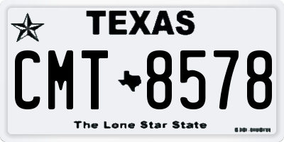 TX license plate CMT8578