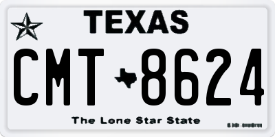 TX license plate CMT8624
