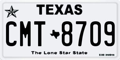 TX license plate CMT8709