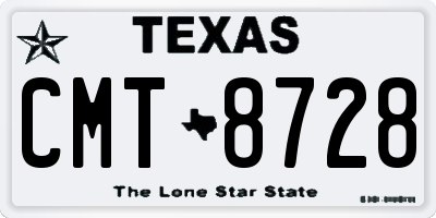 TX license plate CMT8728