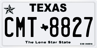 TX license plate CMT8827