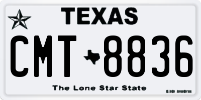 TX license plate CMT8836