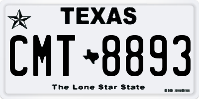 TX license plate CMT8893