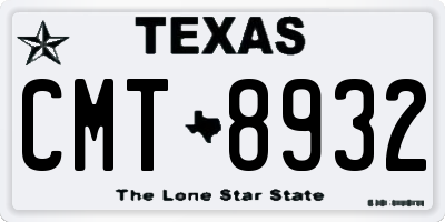 TX license plate CMT8932