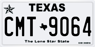 TX license plate CMT9064