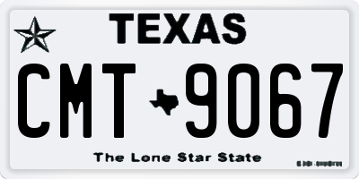 TX license plate CMT9067