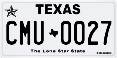TX license plate CMU0027