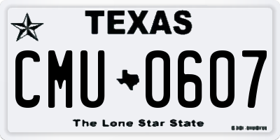 TX license plate CMU0607