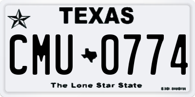 TX license plate CMU0774