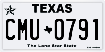 TX license plate CMU0791