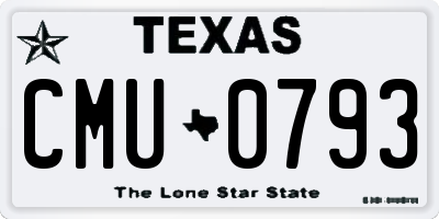 TX license plate CMU0793