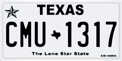 TX license plate CMU1317