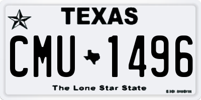 TX license plate CMU1496