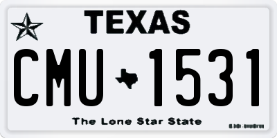 TX license plate CMU1531