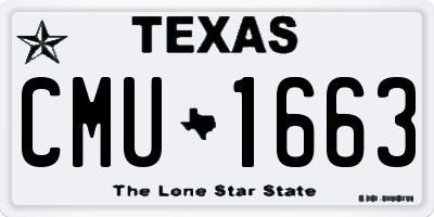 TX license plate CMU1663