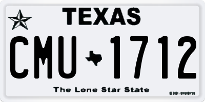 TX license plate CMU1712