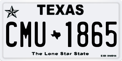 TX license plate CMU1865