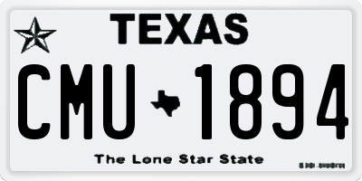 TX license plate CMU1894