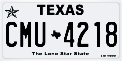 TX license plate CMU4218