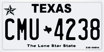 TX license plate CMU4238
