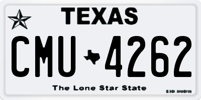 TX license plate CMU4262