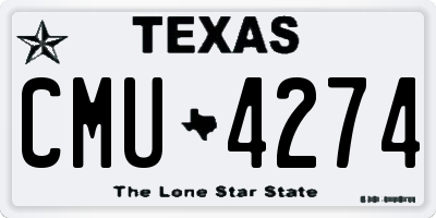TX license plate CMU4274