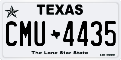 TX license plate CMU4435