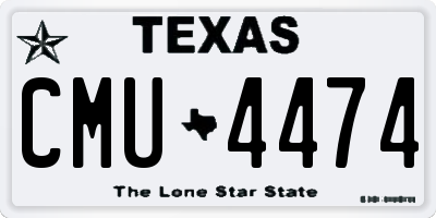 TX license plate CMU4474