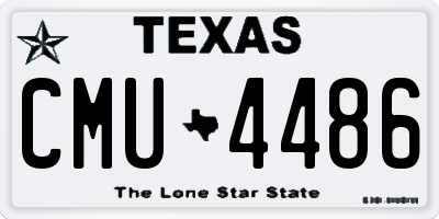 TX license plate CMU4486