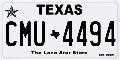 TX license plate CMU4494