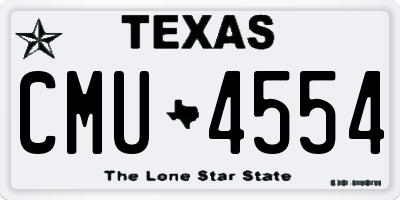 TX license plate CMU4554