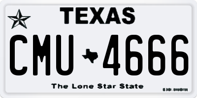TX license plate CMU4666