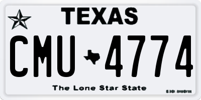TX license plate CMU4774