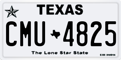 TX license plate CMU4825
