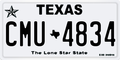 TX license plate CMU4834
