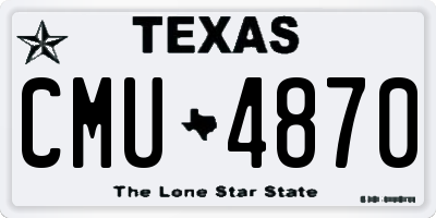 TX license plate CMU4870