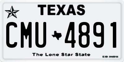 TX license plate CMU4891