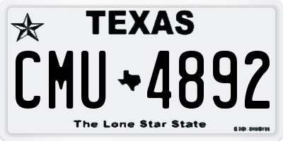 TX license plate CMU4892