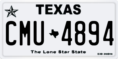 TX license plate CMU4894