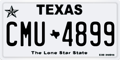 TX license plate CMU4899