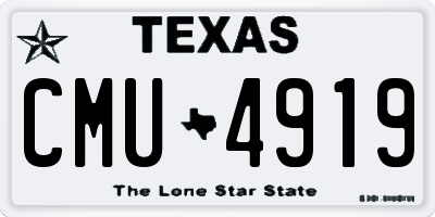 TX license plate CMU4919
