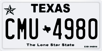 TX license plate CMU4980