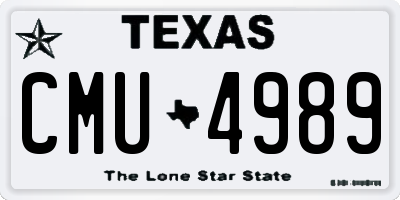 TX license plate CMU4989