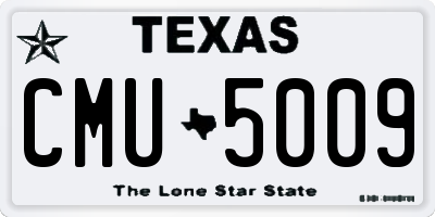 TX license plate CMU5009