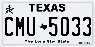 TX license plate CMU5033