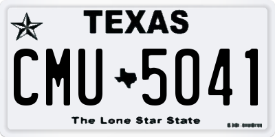 TX license plate CMU5041