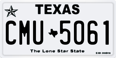 TX license plate CMU5061