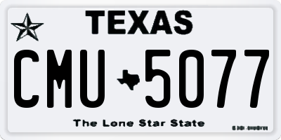 TX license plate CMU5077