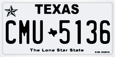 TX license plate CMU5136